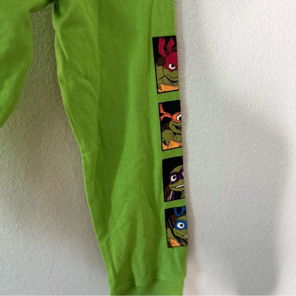 Teenage Mutant Ninja Turtles Kids Green Hoodie Long Sleeve Shirt Boys Small - Picture 6 of 10
